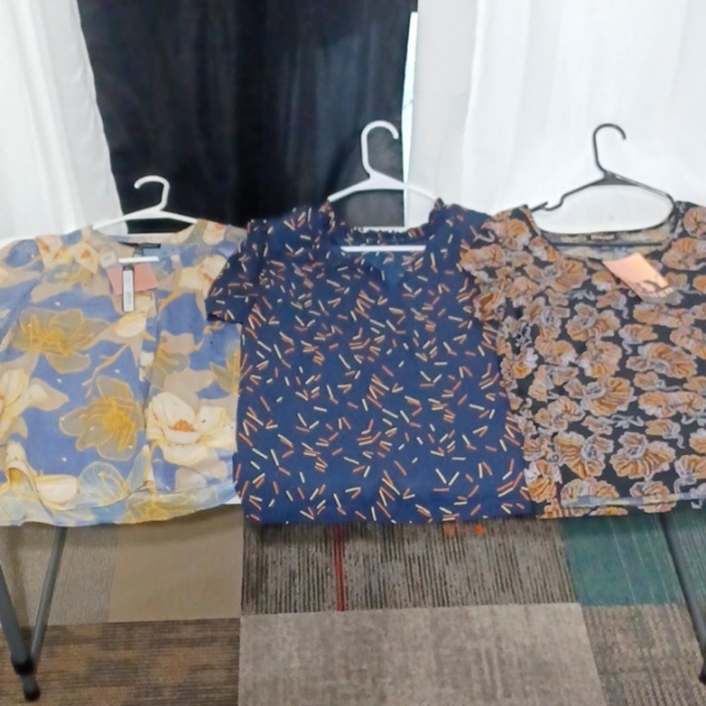 3 ladies casual tops size large